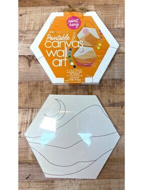 Paint & Hang Art Paintable Canvas Wall Art Kit 2 Canvases Paint Pods & Brushes